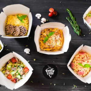 Festycono sabor a elección: Carbonara, pesto, boloñesa, huancaina y más!! + bebida válido para Pick up o servicio al auto